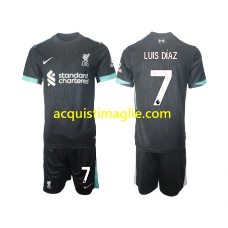 Divisa di Calcio Liverpool Luis Diaz 7 Bambino Trasferta 2024/2025